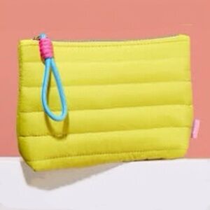 💎*4/$32.00! Ipsy Glam Bag On The Bright Side Yellow Quilted Puffer *NEW